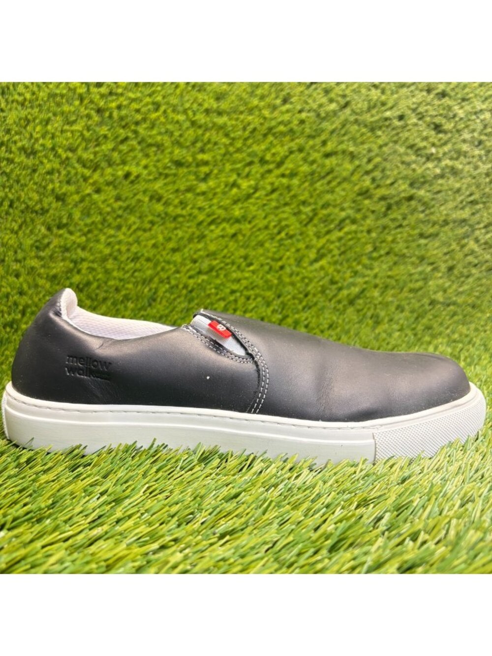 Mellow Owen Jessica Women Size 8.5E Black Leather Steel Toe Safety Slip-On Shoes